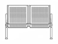 Кресло для залов ожидания Флайт 2П мод.МС0/1 2-х местная секция (металл) хром