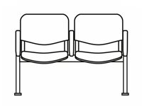 Кресло для конференц залов Тракт мод.СМ82/6 2-х местная секция