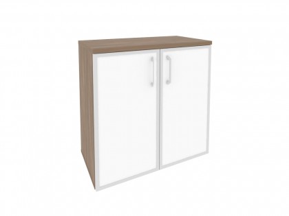 Офисная мебель ONIX O.ST-3.2R white Шкаф низкий широкий (2 низких фасада стекло лакобель в раме)