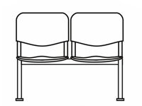 Кресло для конференц залов Принт мод.СМ82/3 2-х местная секция (пластик) серебр.металл.